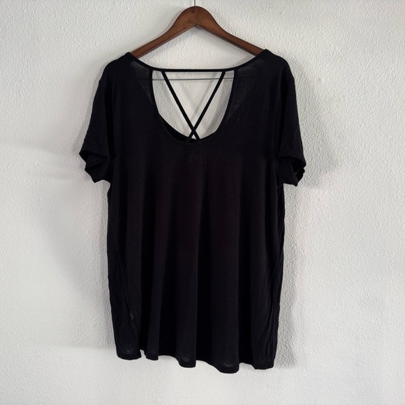SO Swing Top Criss Cross Open Back Stretch Tee Basic Staple Soft Size Large - Picture 10 of 10